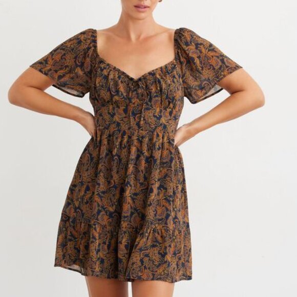 Eliza Smocked Mini Flare Dress - Picture 1 of 12